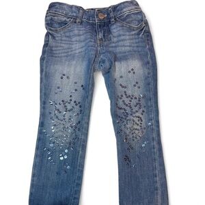 GAP Kids Blue Straight Leg Jeans with Rhinestone Embellishments size 4